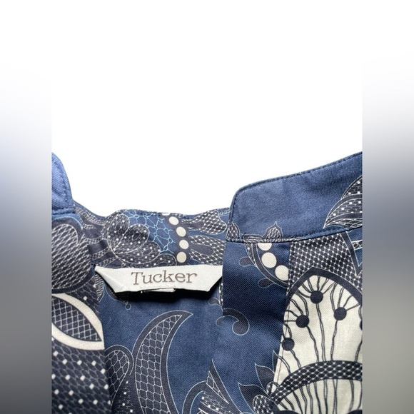 Tucker NYC Navy Paisley Blouse 100% Cotton Size Small - Picture 7 of 7